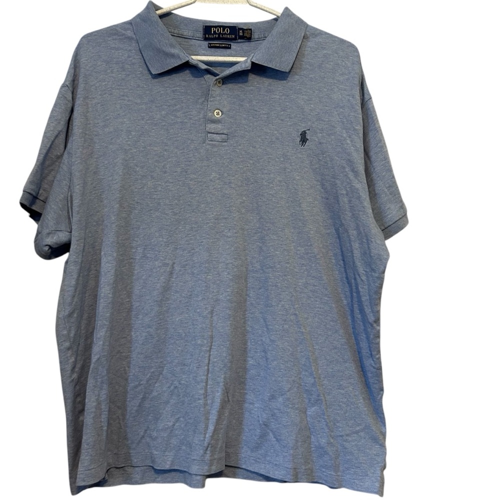 Polo Ralph Lauren Custom‎ Slim Fit Mens Size XL Blue Preppy Navy Pony Super soft